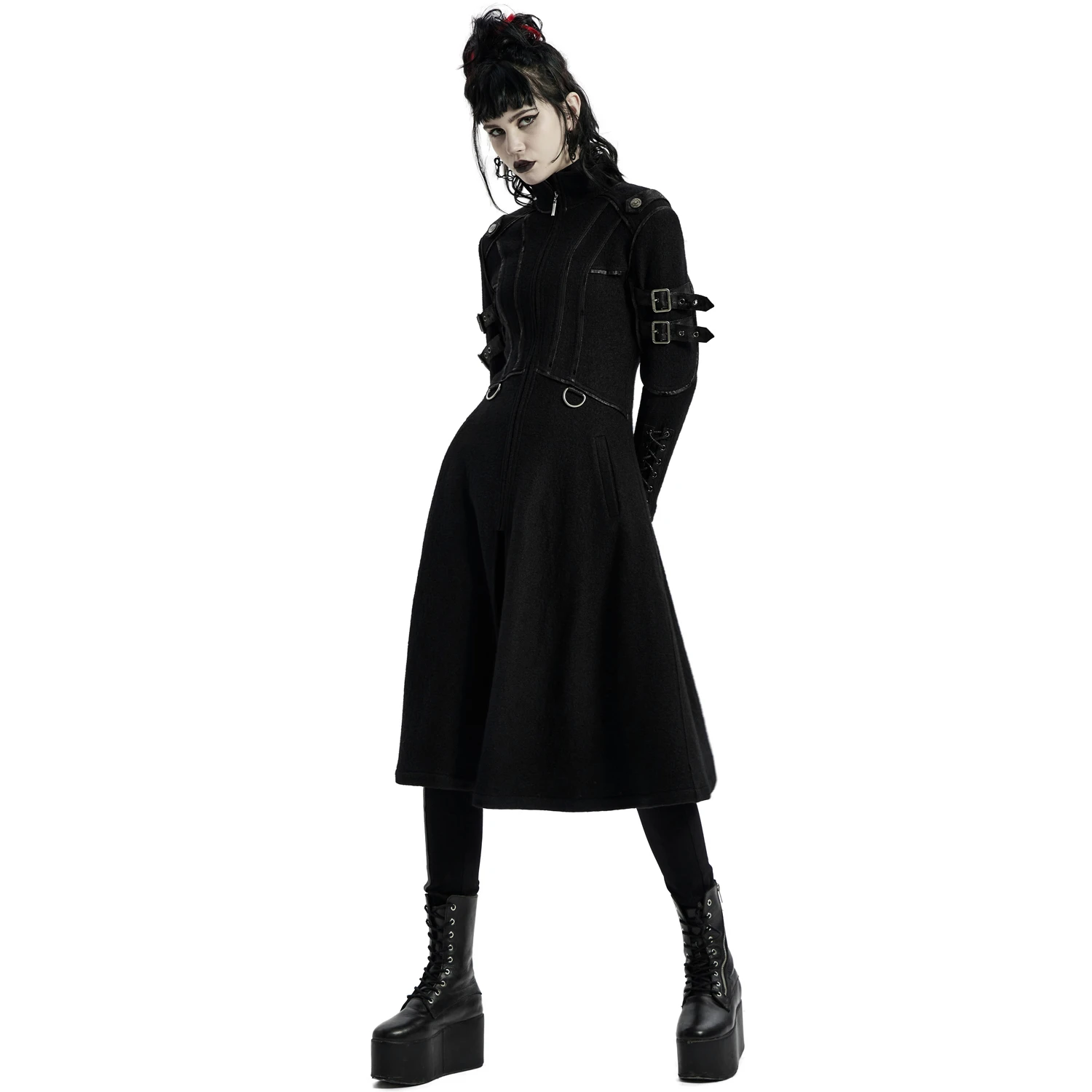 PUNK RAVE Manteau Gothique 'Bellona' Noir 8 PUNK RAVE Manteau Gothique 'Bellona' Noir – Image 6