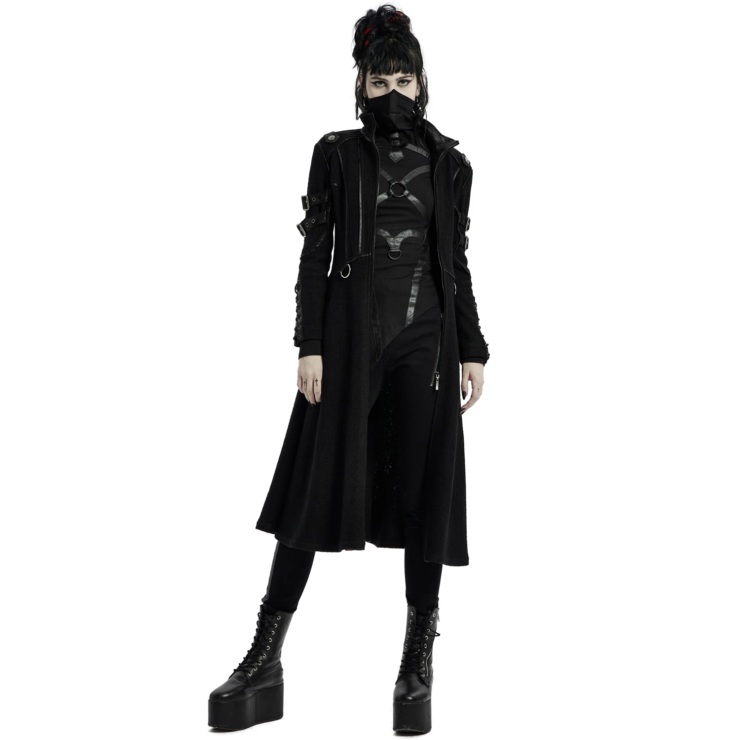 PUNK RAVE Manteau Gothique 'Bellona' Noir 9 PUNK RAVE Manteau Gothique 'Bellona' Noir – Image 7