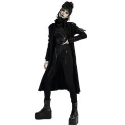 PUNK RAVE Manteau Gothique 'Bellona' Noir 28 PUNK RAVE Manteau Gothique 'Bellona' Noir -ALCHEMY GOTHIC shop manteau gothique bellona noir 7