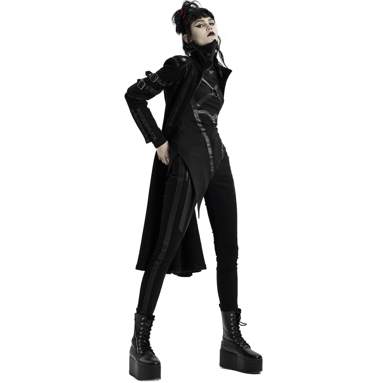 PUNK RAVE Manteau Gothique 'Bellona' Noir 11 PUNK RAVE Manteau Gothique 'Bellona' Noir – Image 9