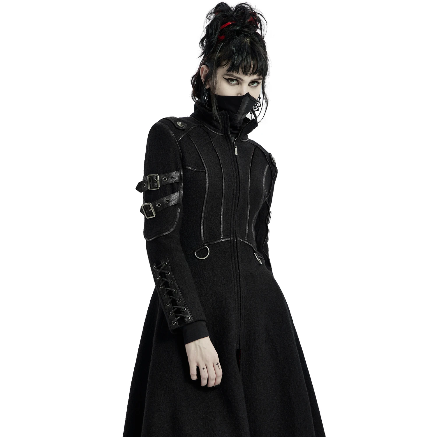 PUNK RAVE Manteau Gothique 'Bellona' Noir 12 PUNK RAVE Manteau Gothique 'Bellona' Noir – Image 10