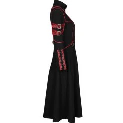 PUNK RAVE Manteau Gothique 'Bellona' Noir Et Rouge -ALCHEMY GOTHIC shop manteau gothique bellona noir et rouge 13