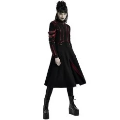 PUNK RAVE Manteau Gothique 'Bellona' Noir Et Rouge -ALCHEMY GOTHIC shop manteau gothique bellona noir et rouge 4