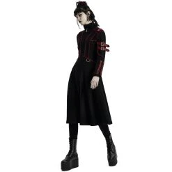 PUNK RAVE Manteau Gothique 'Bellona' Noir Et Rouge -ALCHEMY GOTHIC shop manteau gothique bellona noir et rouge 5