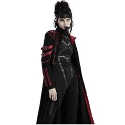 PUNK RAVE Manteau Gothique 'Bellona' Noir Et Rouge -ALCHEMY GOTHIC shop manteau gothique bellona noir et rouge 7