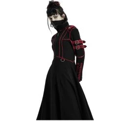 PUNK RAVE Manteau Gothique 'Bellona' Noir Et Rouge -ALCHEMY GOTHIC shop manteau gothique bellona noir et rouge 9