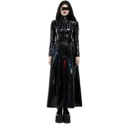 PUNK RAVE Manteau Long 'Cyber Laser' Noir -ALCHEMY GOTHIC shop manteau long cyber laser noir 1