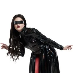 PUNK RAVE Manteau Long 'Cyber Laser' Noir -ALCHEMY GOTHIC shop manteau long cyber laser noir 10