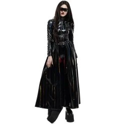 PUNK RAVE Manteau Long 'Cyber Laser' Noir -ALCHEMY GOTHIC shop manteau long cyber laser noir 4