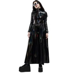PUNK RAVE Manteau Long 'Cyber Laser' Noir -ALCHEMY GOTHIC shop manteau long cyber laser noir 6