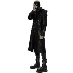 PUNK RAVE Manteau 'Samhain' En Sergé Noir -ALCHEMY GOTHIC shop manteau samhain en serge noir 4