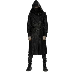 PUNK RAVE Manteau 'Samhain' En Sergé Noir -ALCHEMY GOTHIC shop manteau samhain en serge noir 5