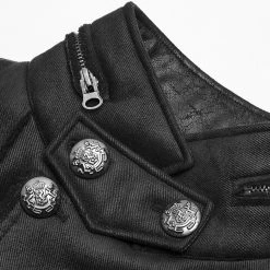 PUNK RAVE Manteau Style Militaire 'Gotham' Noir -ALCHEMY GOTHIC shop manteau style militaire gotham noir 8