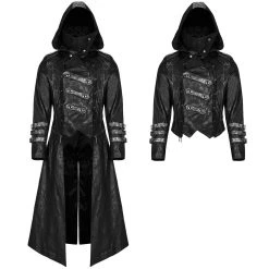 PUNK RAVE Manteau-Veste Pour Hommes à Capuche 'Scorpio' Noir