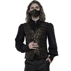 PUNK RAVE Masque 'Alchemist' En Jacquard Noir Et Or -ALCHEMY GOTHIC shop masque alchemist en jacquard noir et or 4