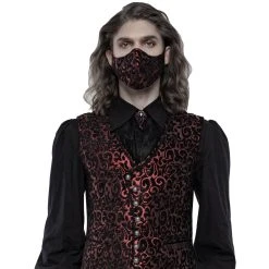 PUNK RAVE Masque 'Alchemist' En Jacquard Noir Et Rouge -ALCHEMY GOTHIC shop masque alchemist en jacquard noir et rouge 3