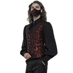 PUNK RAVE Masque 'Alchemist' En Jacquard Noir Et Rouge -ALCHEMY GOTHIC shop masque alchemist en jacquard noir et rouge 4