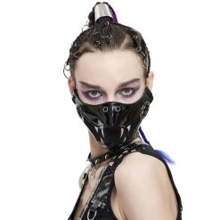 DEVIL FASHION Masque 'Beast Jaw' Noir Et Blanc -ALCHEMY GOTHIC shop masque beast jaw noir et blanc 6