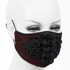 DEVIL FASHION Masque 'Black Twists' Bordeaux -ALCHEMY GOTHIC shop masque black twists bordeaux 2