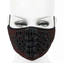 DEVIL FASHION Masque 'Black Twists' Bordeaux