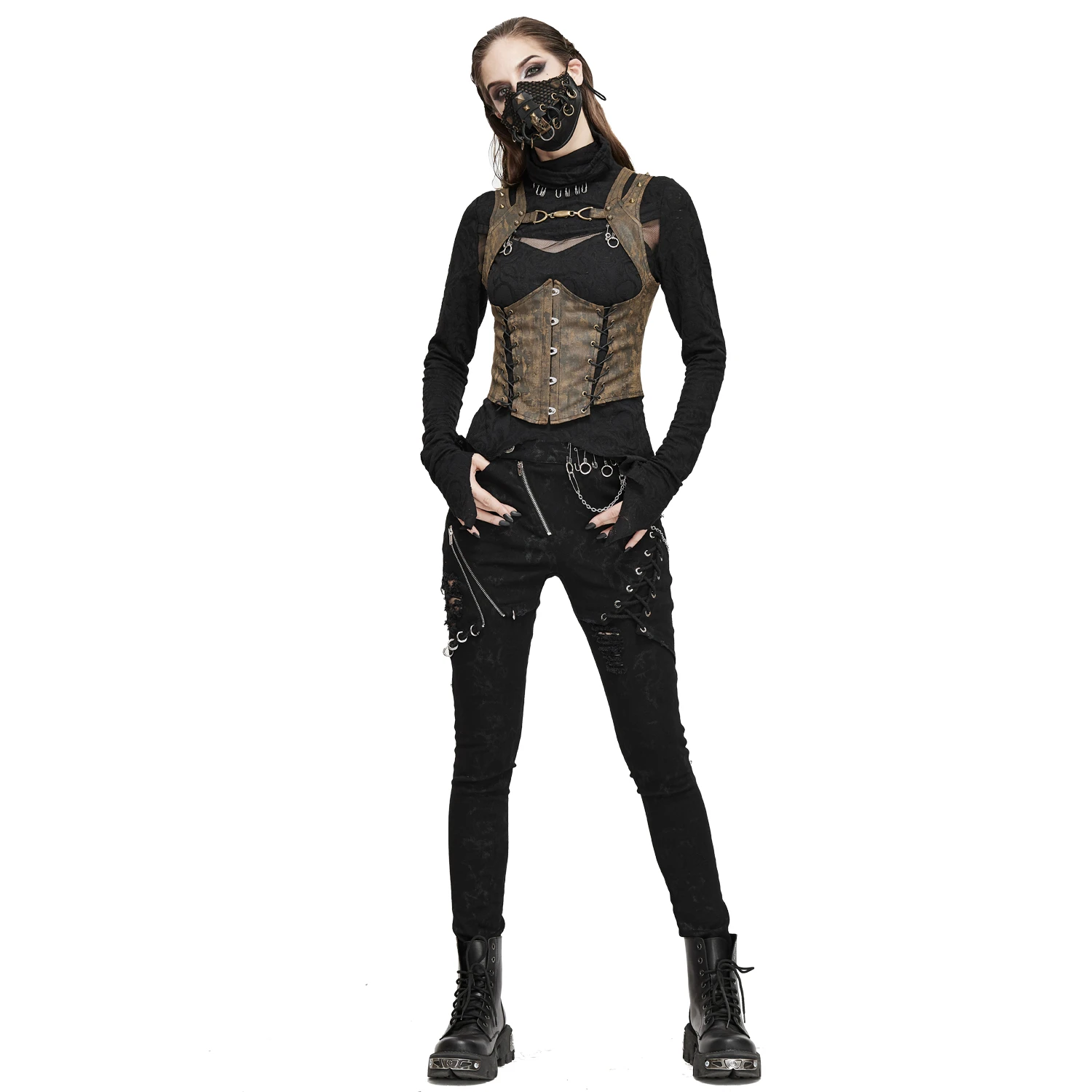 DEVIL FASHION Masque 'Copper Crow' Noir Et Marron 6 DEVIL FASHION Masque 'Copper Crow' Noir Et Marron – Image 4