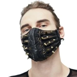 DEVIL FASHION Masque 'Copper Pinned' Noir -ALCHEMY GOTHIC shop masque copper pinned noir 2
