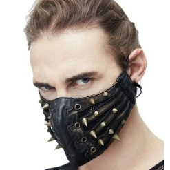 DEVIL FASHION Masque 'Copper Pinned' Noir -ALCHEMY GOTHIC shop masque copper pinned noir 3