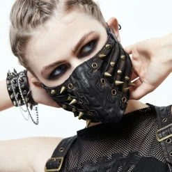 DEVIL FASHION Masque 'Copper Pinned' Noir -ALCHEMY GOTHIC shop masque copper pinned noir 6