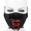 DEVIL FASHION Masque En Velours Avec Broderies Noires -ALCHEMY GOTHIC shop masque en velours avec broderies noires