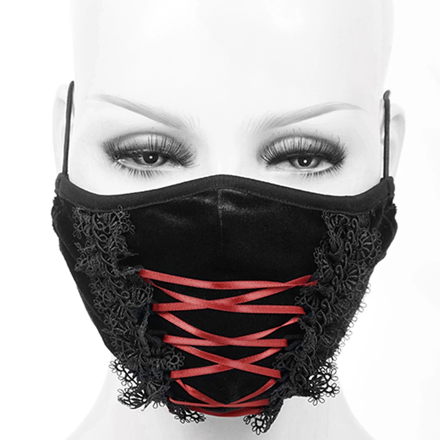 DEVIL FASHION Masque En Velours Avec Broderies Noires 3 DEVIL FASHION Masque En Velours Avec Broderies Noires