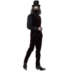 PUNK RAVE Masque 'Hamlet' En Velours Bordeaux -ALCHEMY GOTHIC shop masque hamlet en velours bordeaux 6