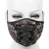 DEVIL FASHION Masque Lacé Sur Le Devant Noir Et Marron -ALCHEMY GOTHIC shop masque lace sur le devant noir et marron