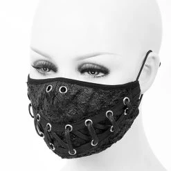 DEVIL FASHION Masque 'Laced' Noir -ALCHEMY GOTHIC shop masque laced noir 2