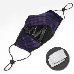 DEVIL FASHION Masque Mauve Avec Laçage Noir -ALCHEMY GOTHIC shop masque mauve avec lacage noir 3