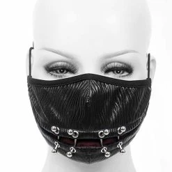 DEVIL FASHION Masque 'Piercings' Noir Et Rouge