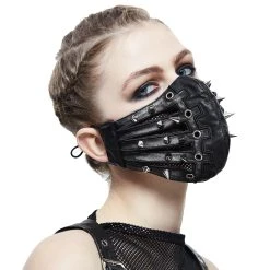 DEVIL FASHION Masque 'Silver Pinned' Noir -ALCHEMY GOTHIC shop masque silver pinned noir 4