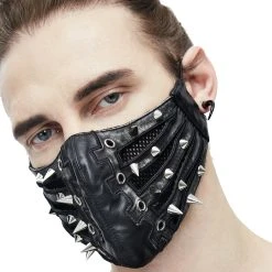 DEVIL FASHION Masque 'Silver Pinned' Noir -ALCHEMY GOTHIC shop masque silver pinned noir 6