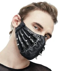 DEVIL FASHION Masque 'Silver Pinned' Noir -ALCHEMY GOTHIC shop masque silver pinned noir 7