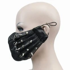 DEVIL FASHION Masque 'Silver Pinned' Noir -ALCHEMY GOTHIC shop masque silver pinned noir 9