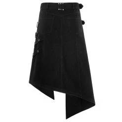 PUNK RAVE Mi-Jupe Kilt Asymétrique 'Dementor' Noire 29 PUNK RAVE Mi-Jupe Kilt Asymétrique 'Dementor' Noire -ALCHEMY GOTHIC shop mi jupe kilt asymetrique dementor noire 11