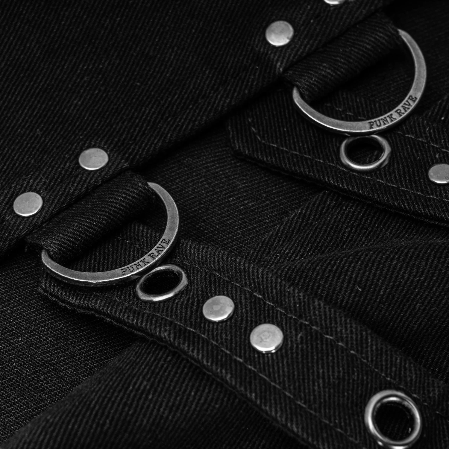 PUNK RAVE Mi-Jupe Kilt Asymétrique 'Dementor' Noire 17 PUNK RAVE Mi-Jupe Kilt Asymétrique 'Dementor' Noire – Image 15