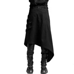 PUNK RAVE Mi-Jupe Kilt Asymétrique 'Dementor' Noire 26 PUNK RAVE Mi-Jupe Kilt Asymétrique 'Dementor' Noire -ALCHEMY GOTHIC shop mi jupe kilt asymetrique dementor noire 8