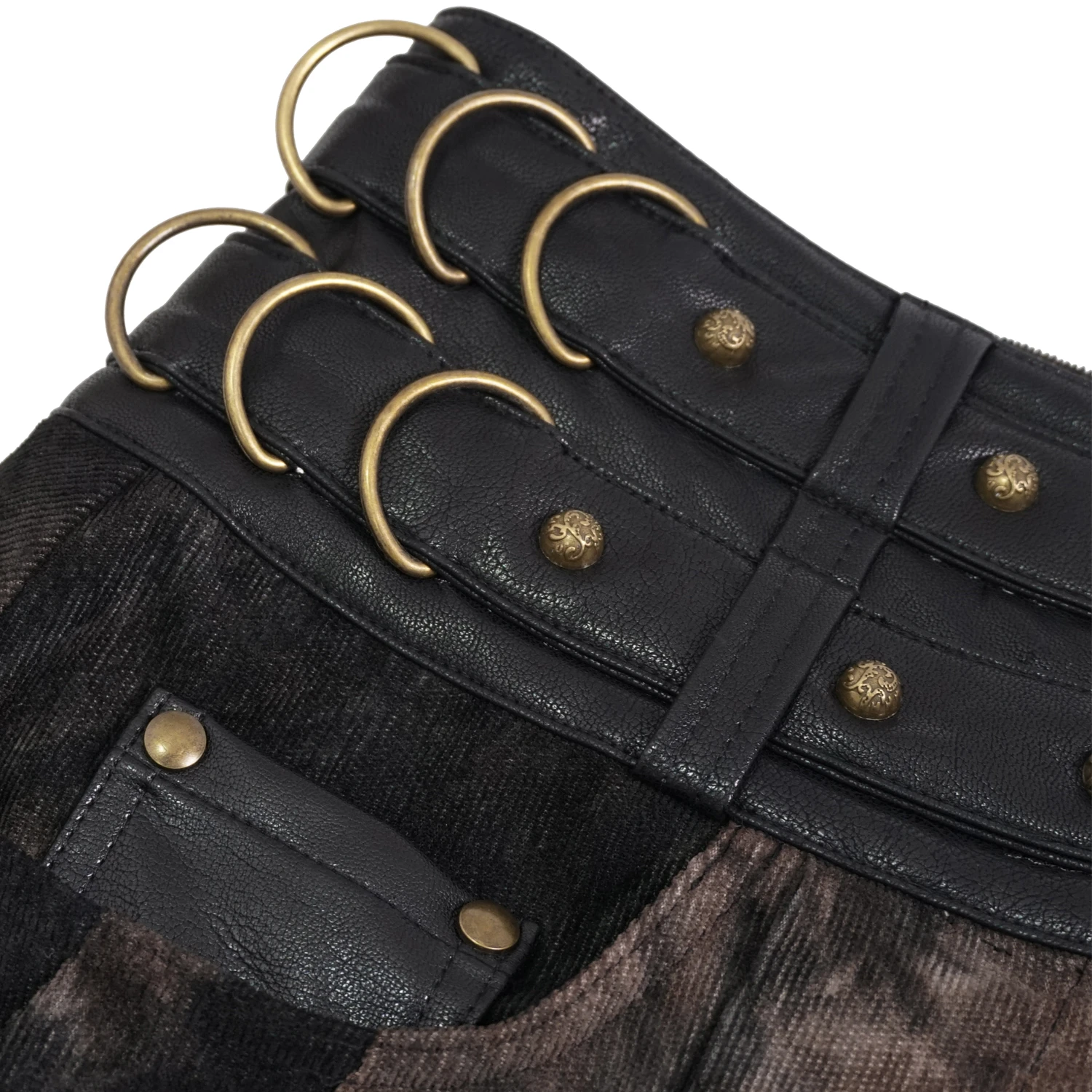 DEVIL FASHION Mi-Jupe Kilt Asymétrique 'Taurus' Noire Et Cuivre 21 DEVIL FASHION Mi-Jupe Kilt Asymétrique 'Taurus' Noire Et Cuivre – Image 19