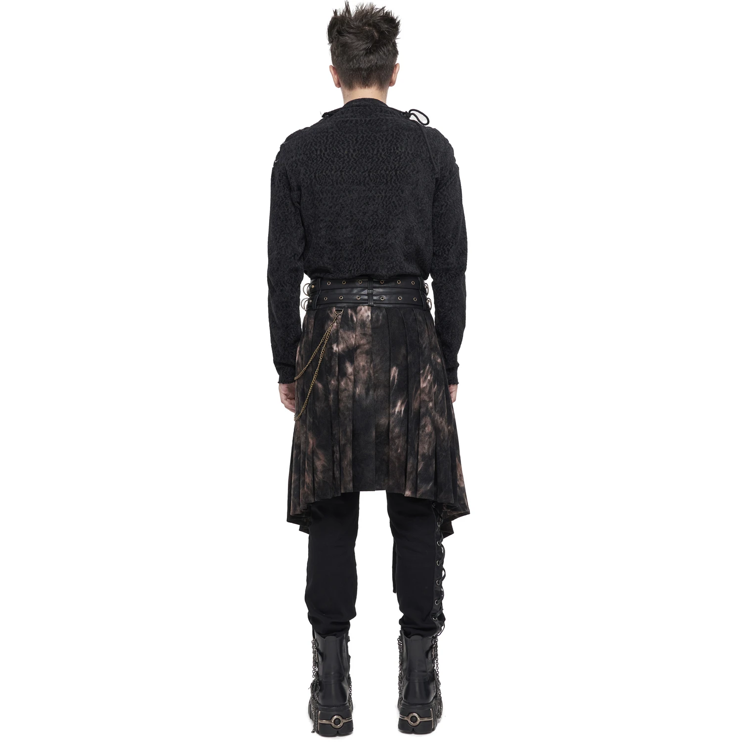 DEVIL FASHION Mi-Jupe Kilt Asymétrique 'Taurus' Noire Et Cuivre 5 DEVIL FASHION Mi-Jupe Kilt Asymétrique 'Taurus' Noire Et Cuivre – Image 3