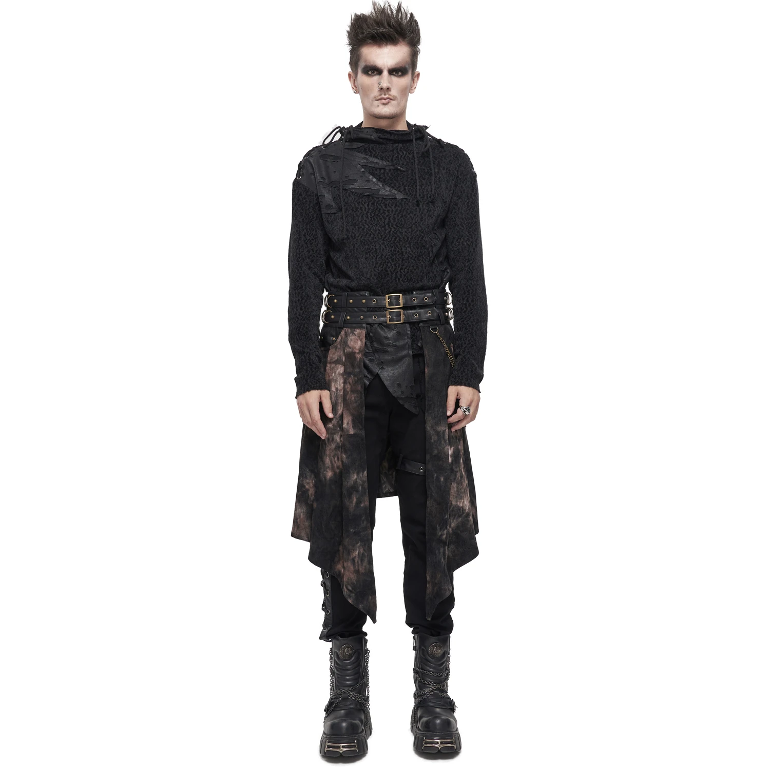 DEVIL FASHION Mi-Jupe Kilt Asymétrique 'Taurus' Noire Et Cuivre 7 DEVIL FASHION Mi-Jupe Kilt Asymétrique 'Taurus' Noire Et Cuivre – Image 5