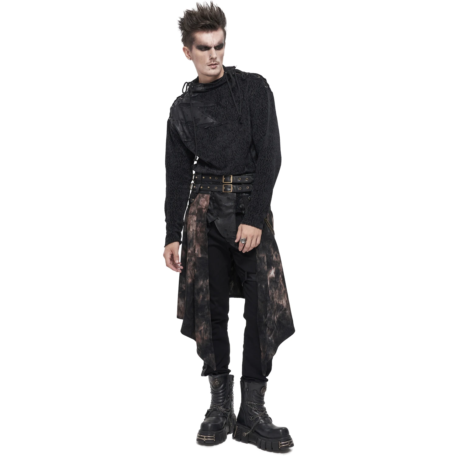 DEVIL FASHION Mi-Jupe Kilt Asymétrique 'Taurus' Noire Et Cuivre 9 DEVIL FASHION Mi-Jupe Kilt Asymétrique 'Taurus' Noire Et Cuivre – Image 7
