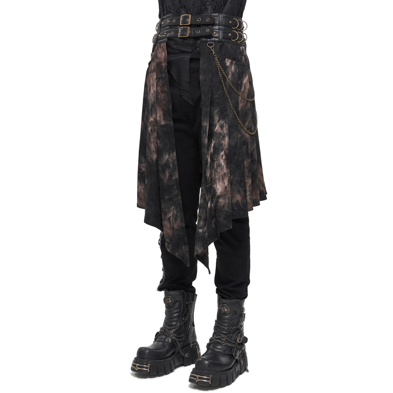 DEVIL FASHION Mi-Jupe Kilt Asymétrique 'Taurus' Noire Et Cuivre 12 DEVIL FASHION Mi-Jupe Kilt Asymétrique 'Taurus' Noire Et Cuivre – Image 10