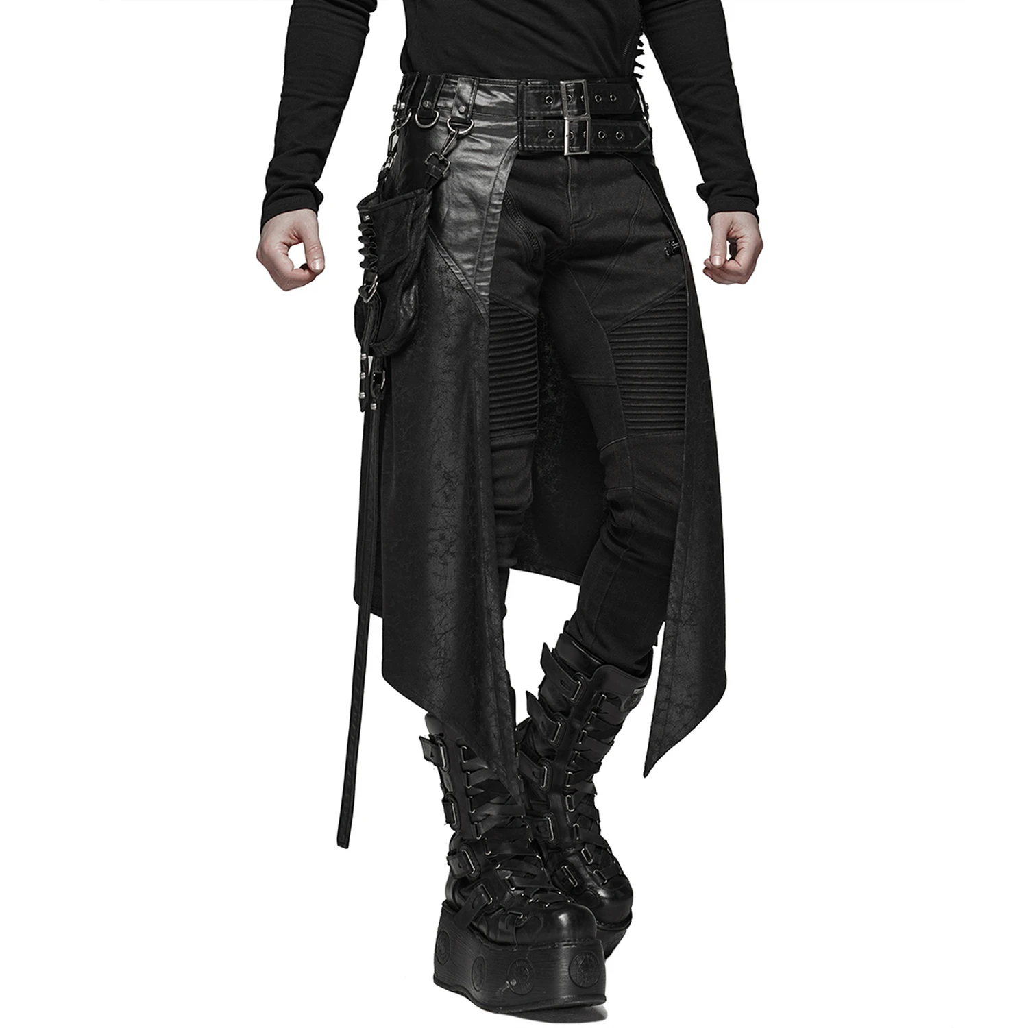 PUNK RAVE Mi-Jupe Kilt Pour Hommes 'Assassin's Creed' Noire 8 PUNK RAVE Mi-Jupe Kilt Pour Hommes 'Assassin's Creed' Noire – Image 6