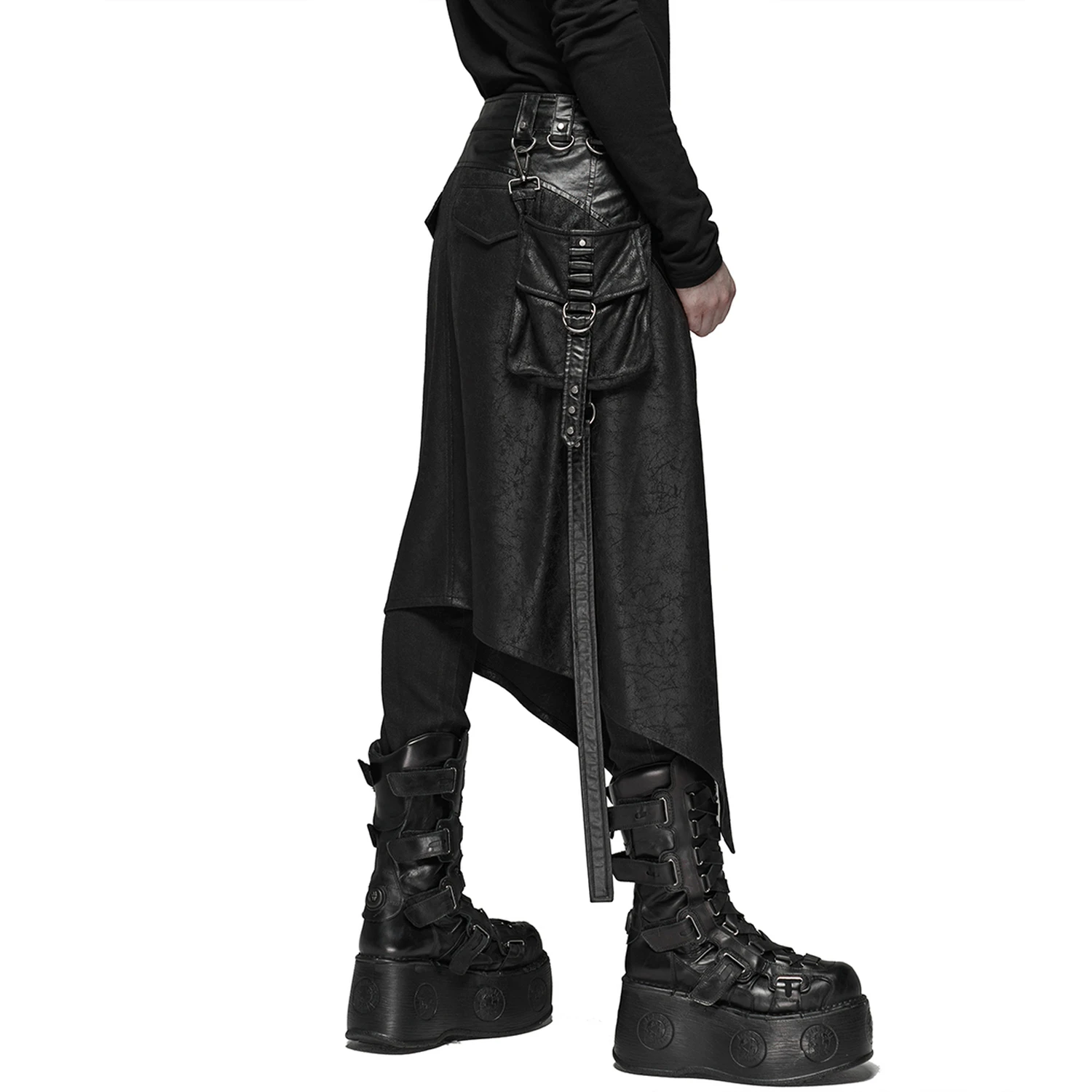PUNK RAVE Mi-Jupe Kilt Pour Hommes 'Assassin's Creed' Noire 9 PUNK RAVE Mi-Jupe Kilt Pour Hommes 'Assassin's Creed' Noire – Image 7