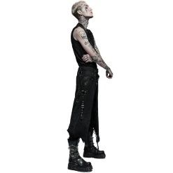 PUNK RAVE Mi-Jupe Kilt Pour Hommes 'Goth Stylish' Noire 21 PUNK RAVE Mi-Jupe Kilt Pour Hommes 'Goth Stylish' Noire -ALCHEMY GOTHIC shop mi jupe kilt pour hommes goth stylish noire 3